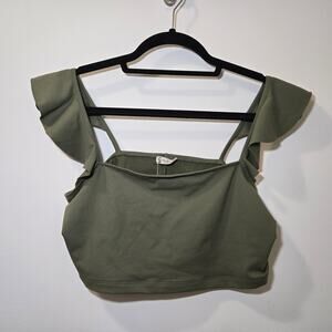 NWT Free People Intimately Little Flirty Duo Crop‎ in Army Green Size M